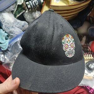 Black Skull Embroidered Women's Cap